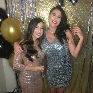 Super sparkly silver sequin dress